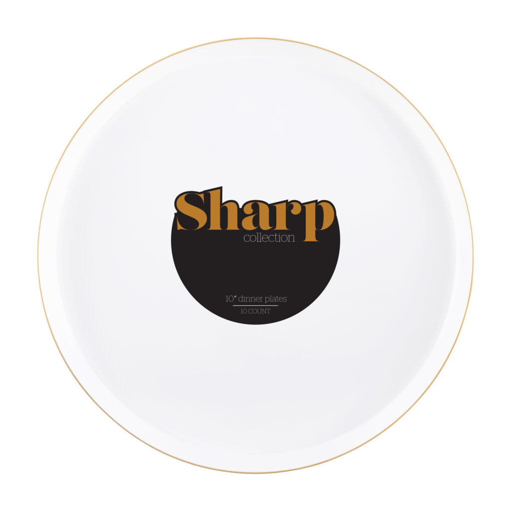 Sharp Plates - 10 Count - White-Gold#Color_White-Gold