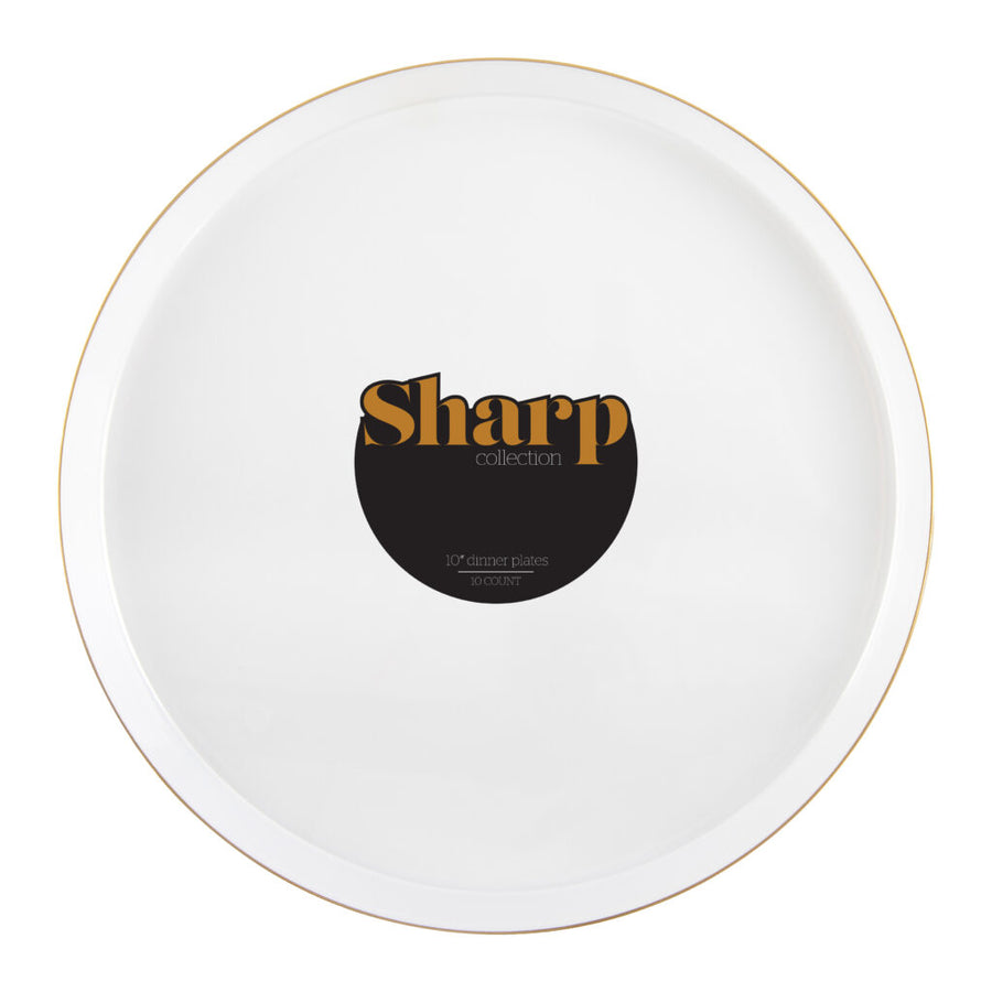 Sharp Pearl/Gold Rim Plates - The Closeout Connection