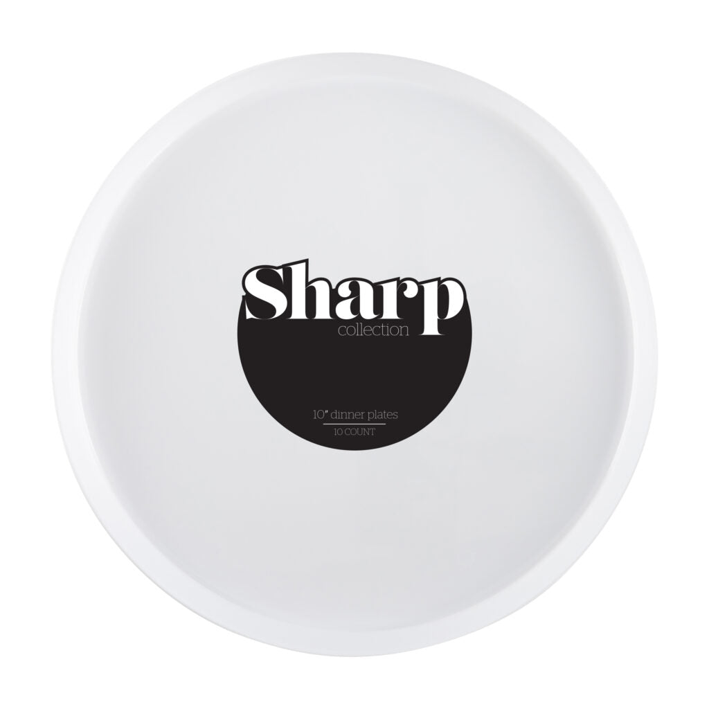 Sharp White Plates - 10 Count