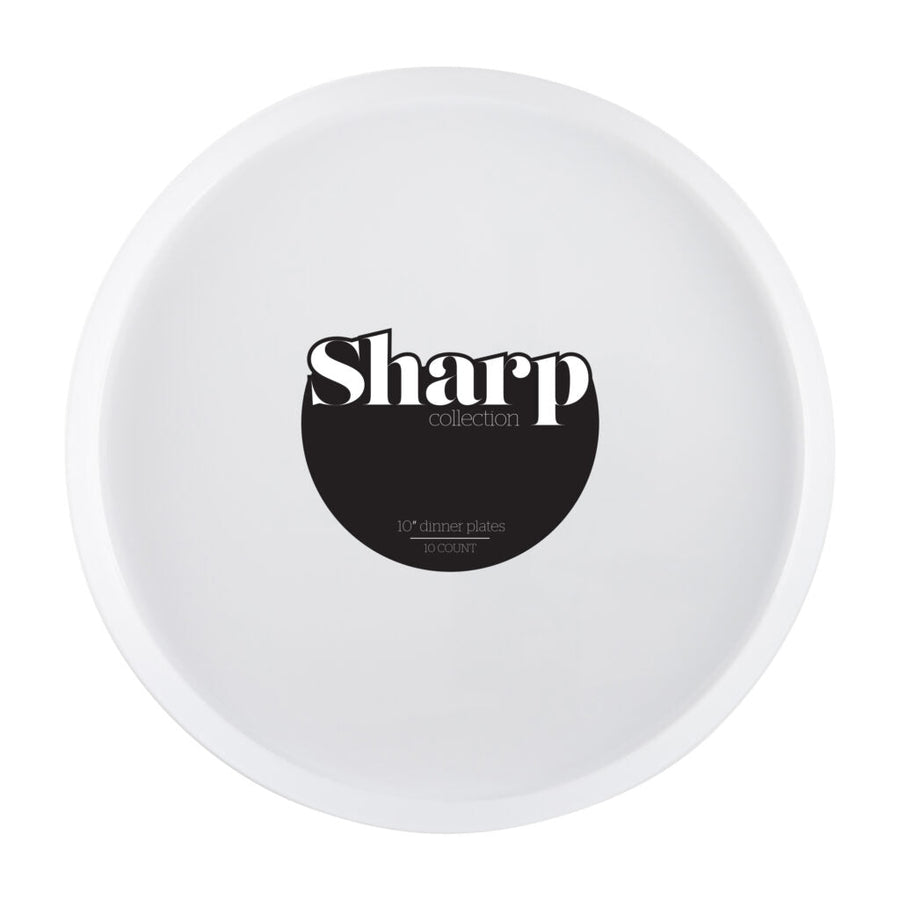 Sharp Plates - 10 Count - White