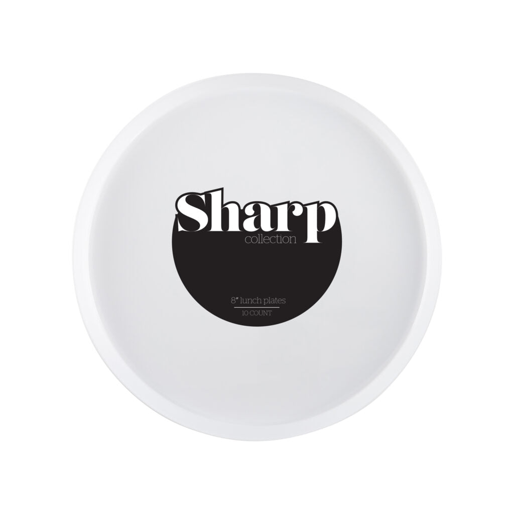Sharp White Plates - 10 Count