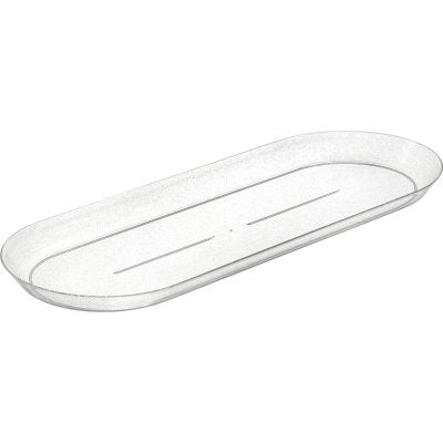 Decor Classic silver glitter rectangular plastic serving tray #Color_Silver Glitter