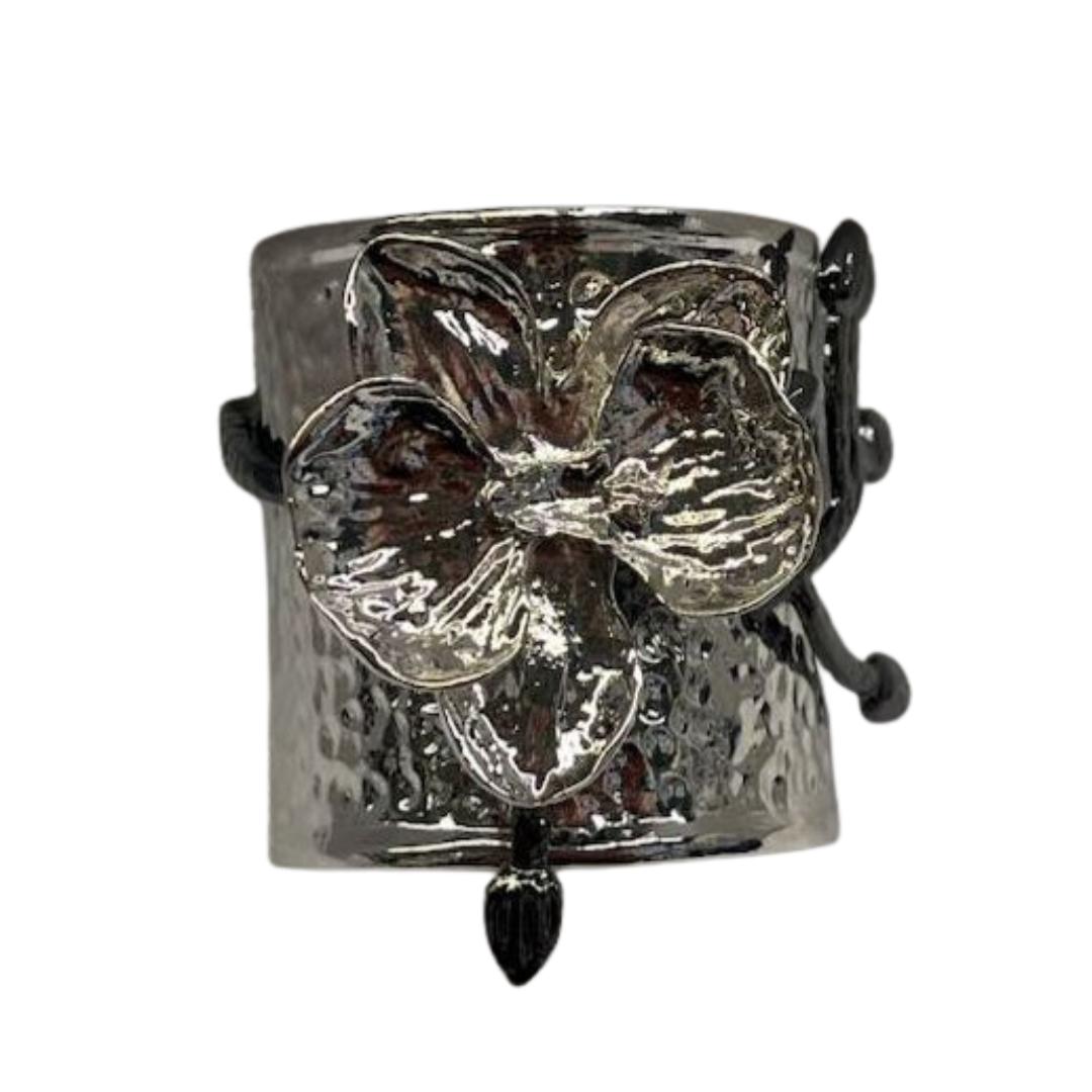 Silver Flower Napkin Ring - 4 Count