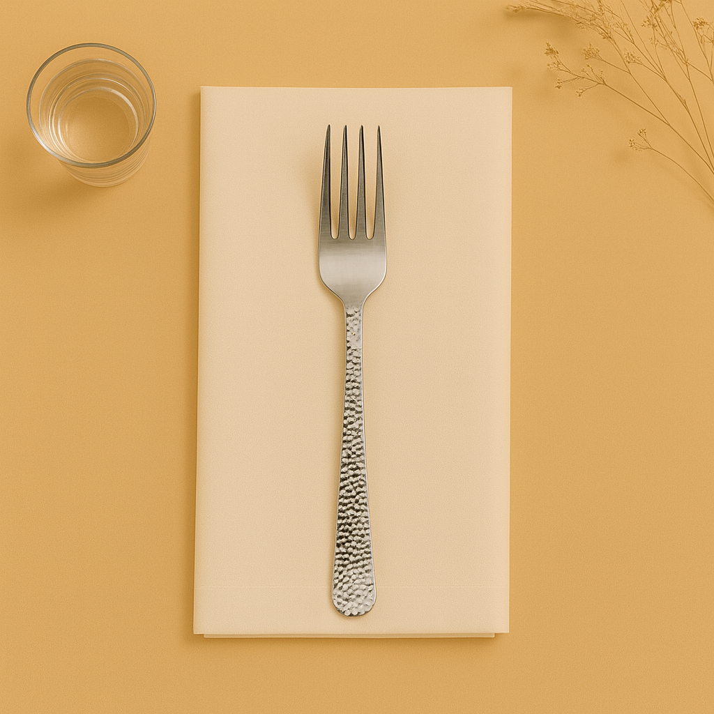 Silver-like Hammered Effect Forks - 20 Piece