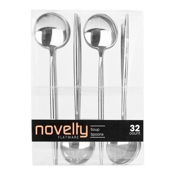 Silver Soup Spoons - 32 Count - The Closeout Connection