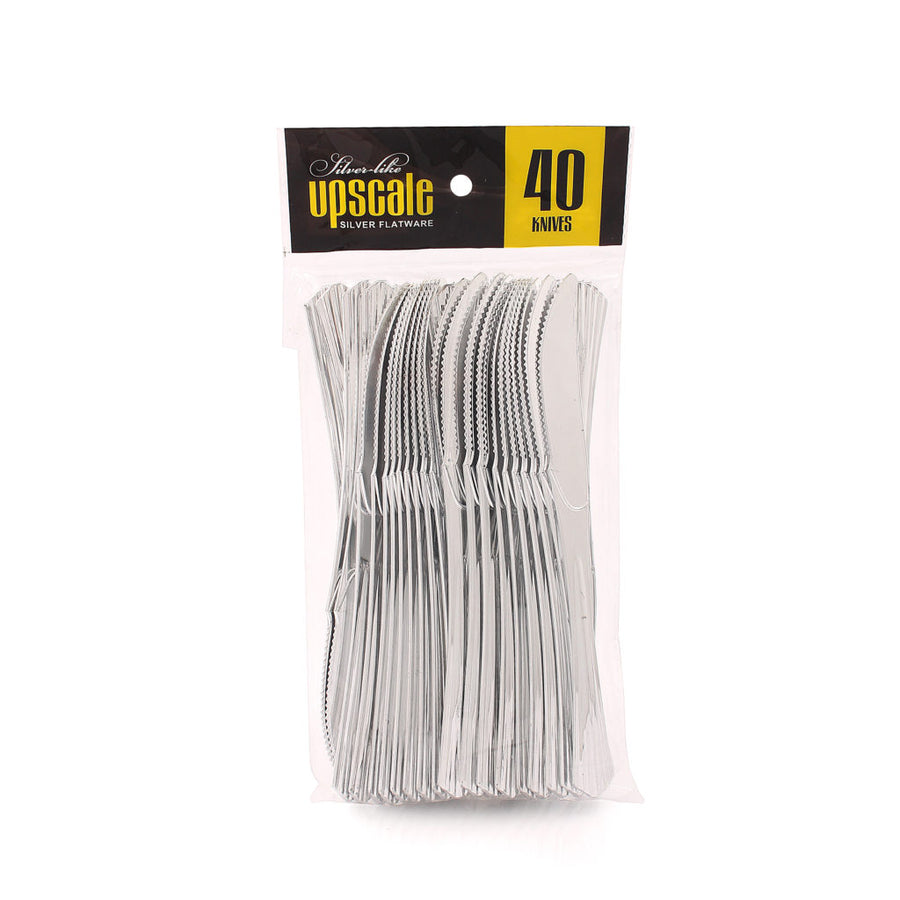 Upscale Silver Knives - 40 Count - The Closeout Connection