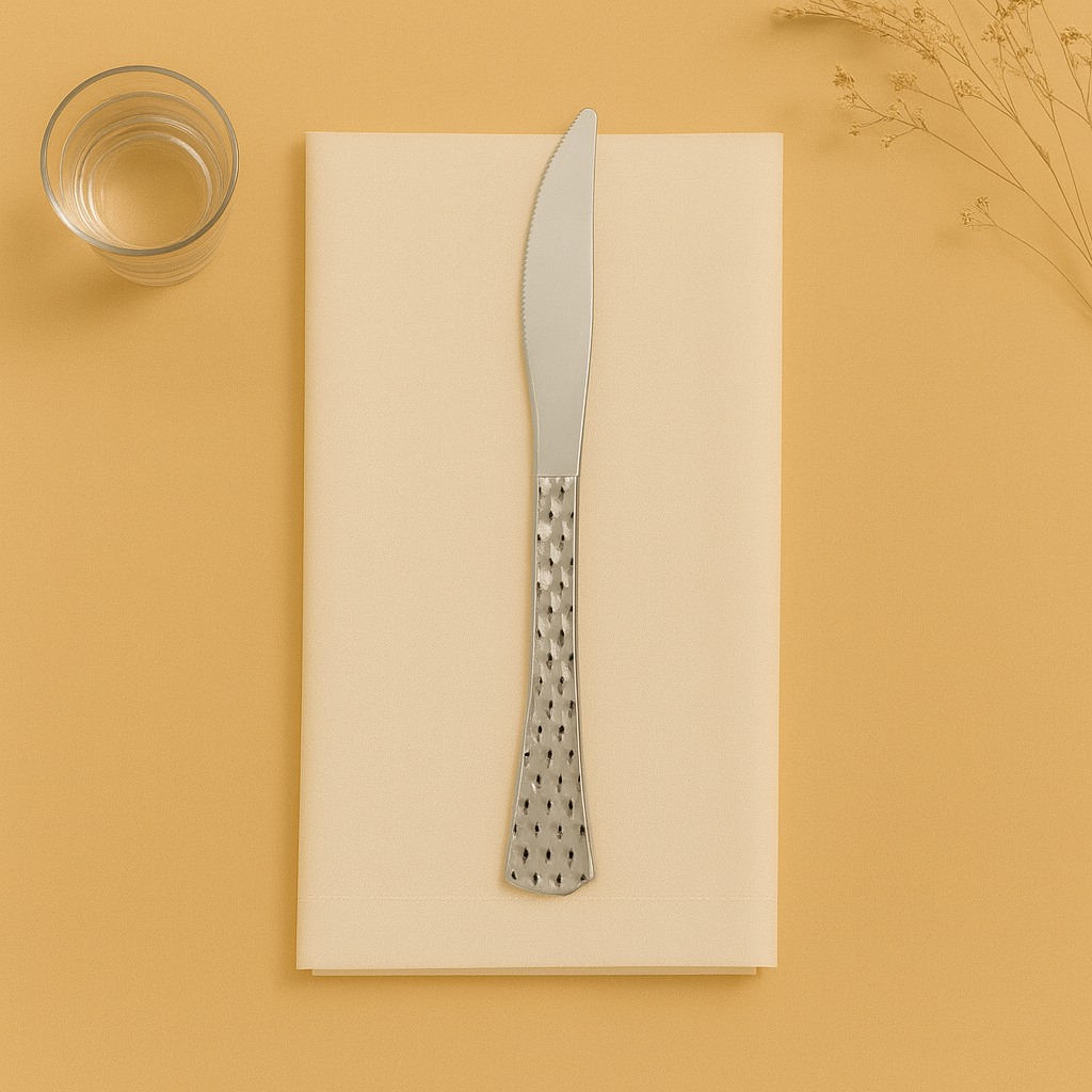 Silver Settings Hammered Knives- 40 Count