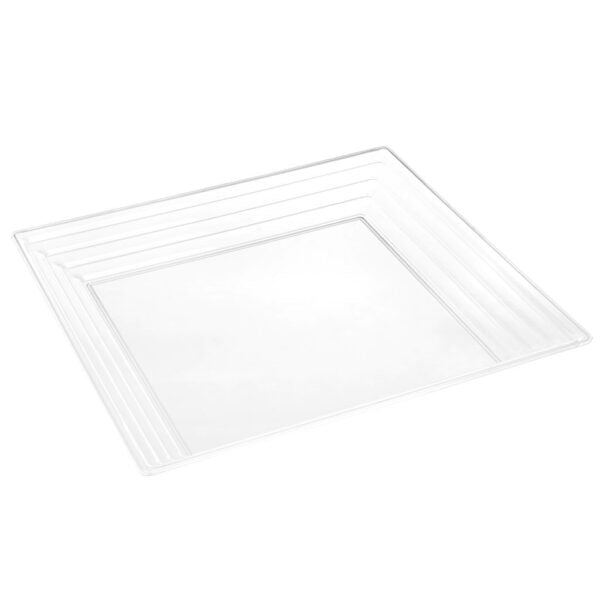 Beveled Serving Tray Clear 12" x 12" - The Closeout Connection