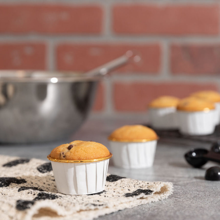 Small Pleated Baking Cup White Paper/Foil - 16 Count - The Closeout Connection