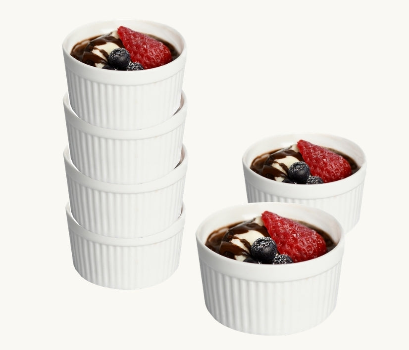 Small Mini Porcelain Ramekin Set of Six