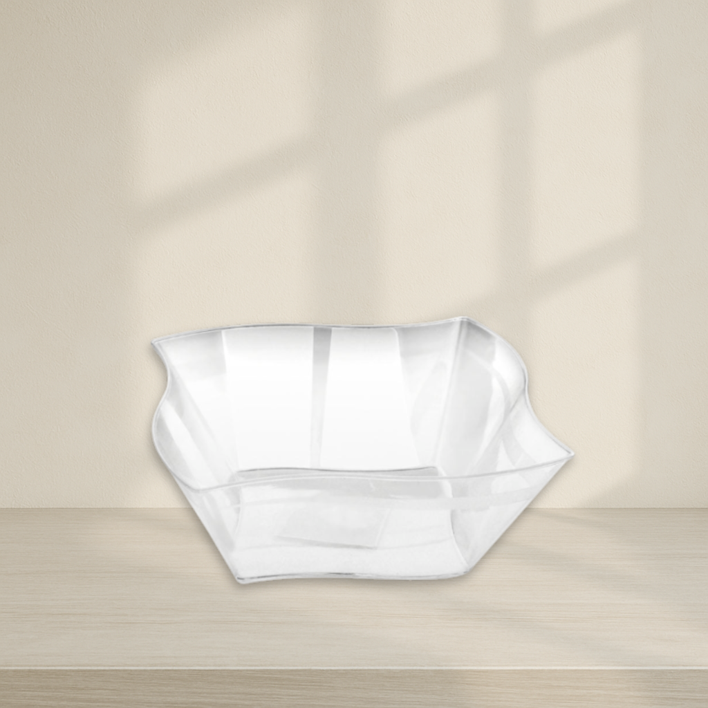 Small Wave Clear Serving Bowl- 45oz