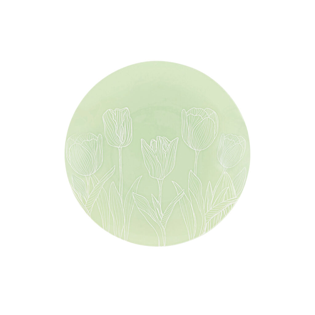 Combo Tulips Collection Dinnerware - 32 Count - Soft Green#Color_Green