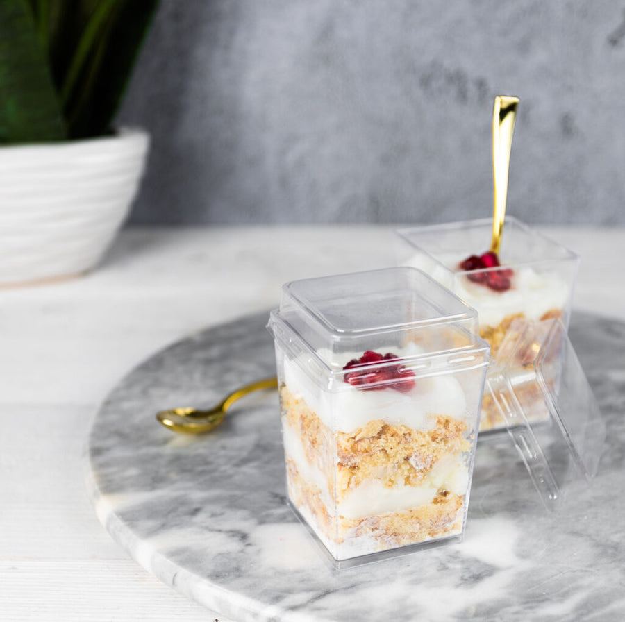 Square Cups with Lids - 10 Count - The Closeout Connection