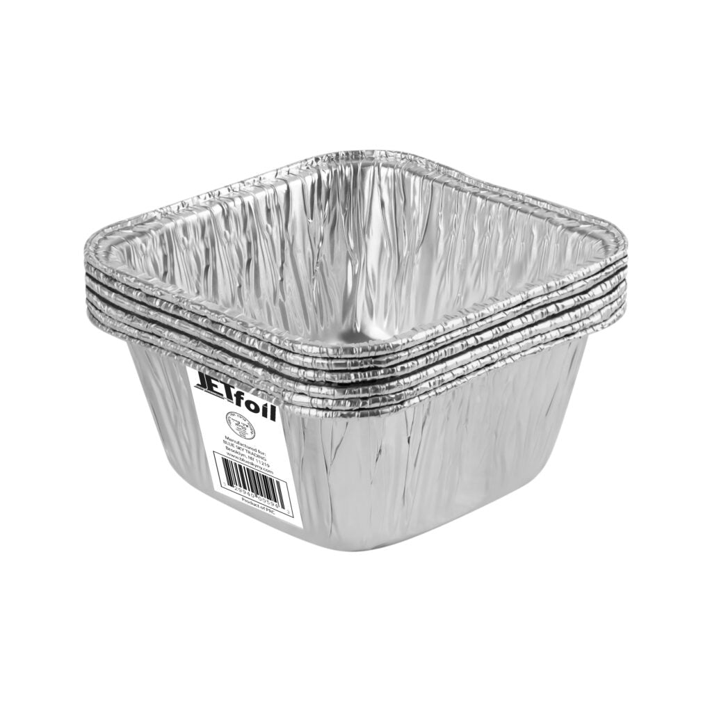 Square 4.25″ Aluminum Pans - 6 Count