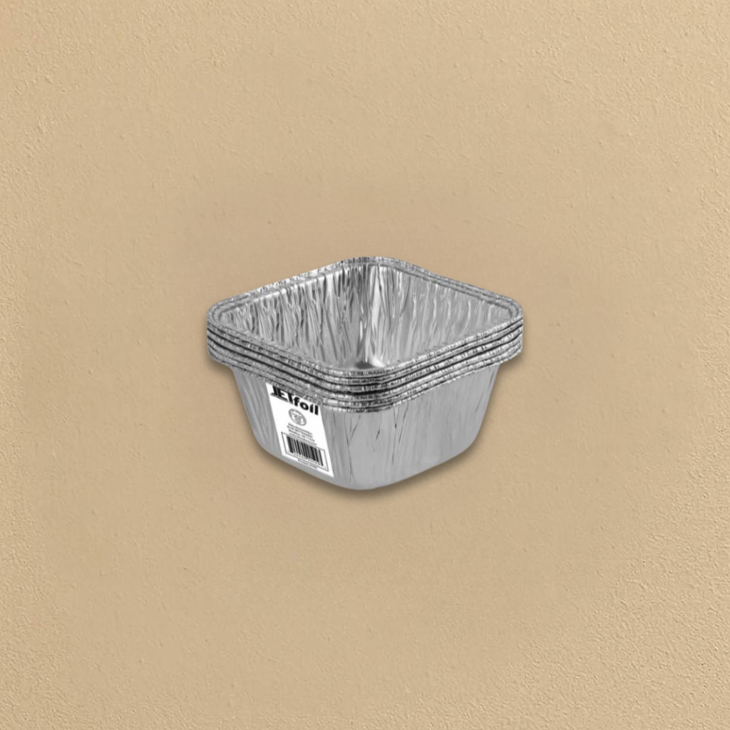 Square 4.25″ Aluminum Pans - 6 Count