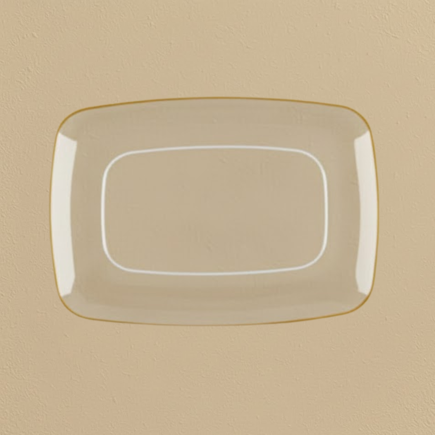 Organic Clear/Gold Rim Rectangle Tray 7.5″ - 12 Count