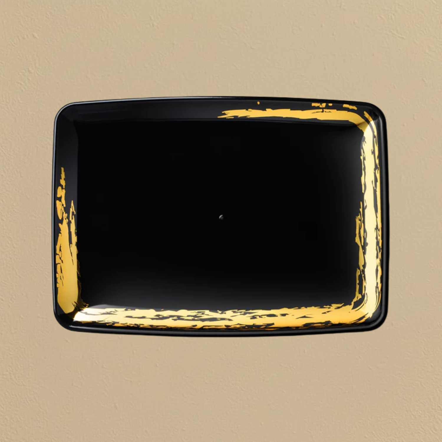 Black & Gold Small Rectangular Serving Tray