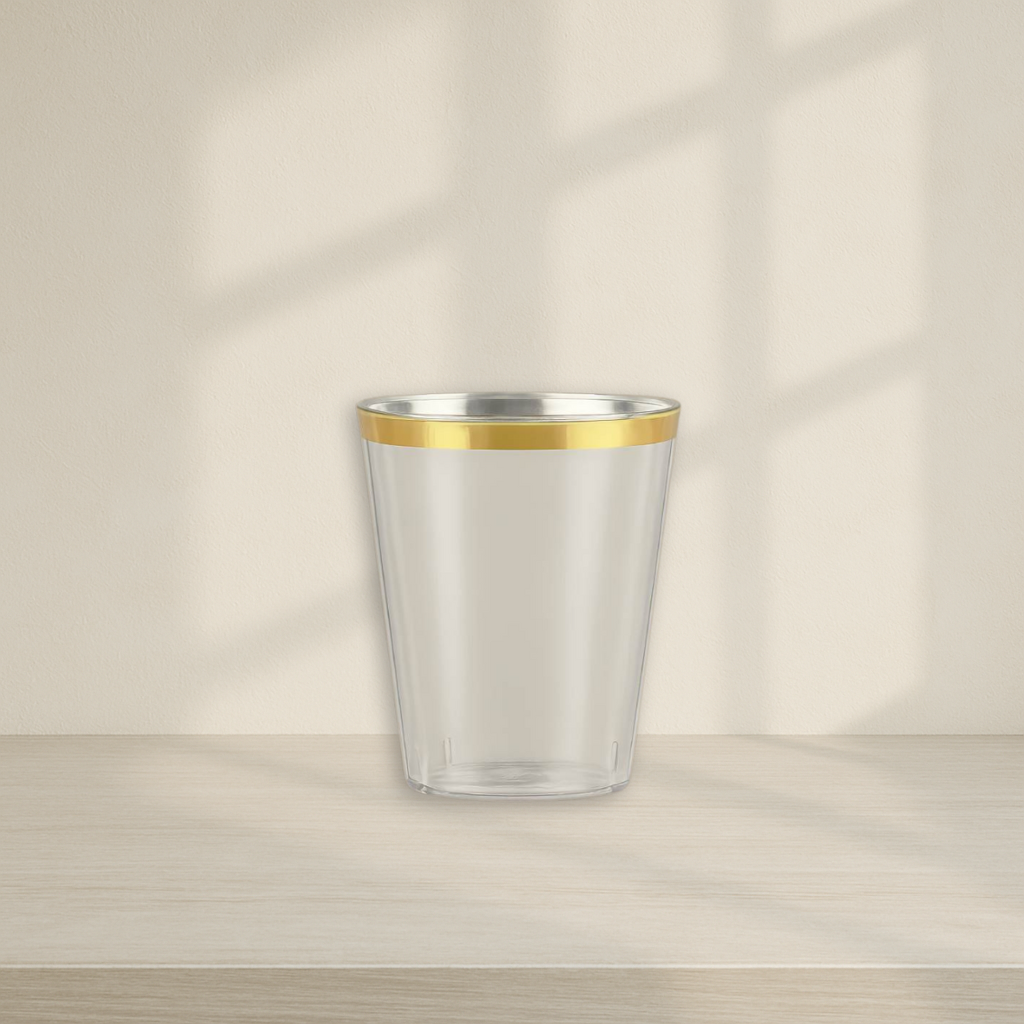 Square Gold Rim Tumblers - 20 Count