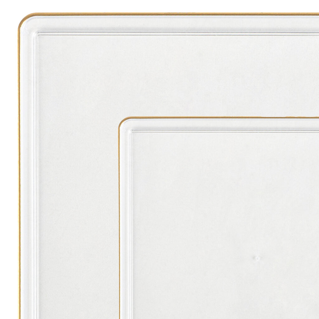 Edge Collection Square Plates Gold Rim - 10 Count - Clear#Color_Clear