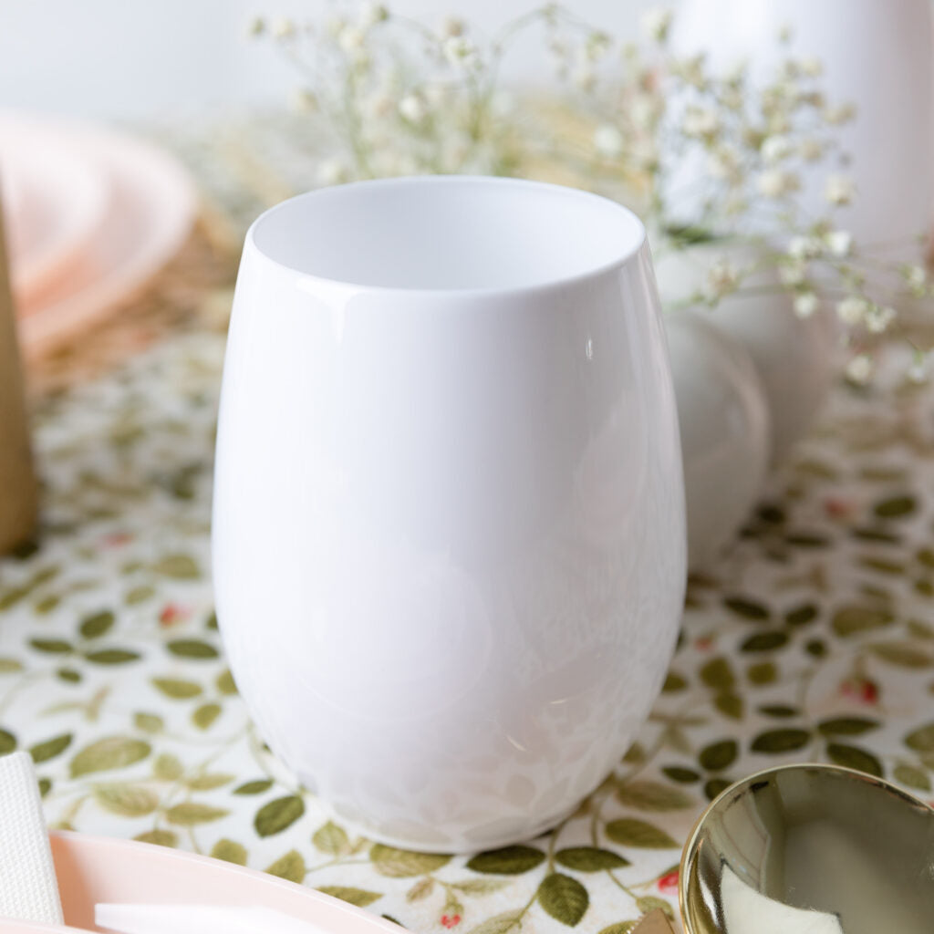 Stemless Goblets 12 oz White - 6 Count