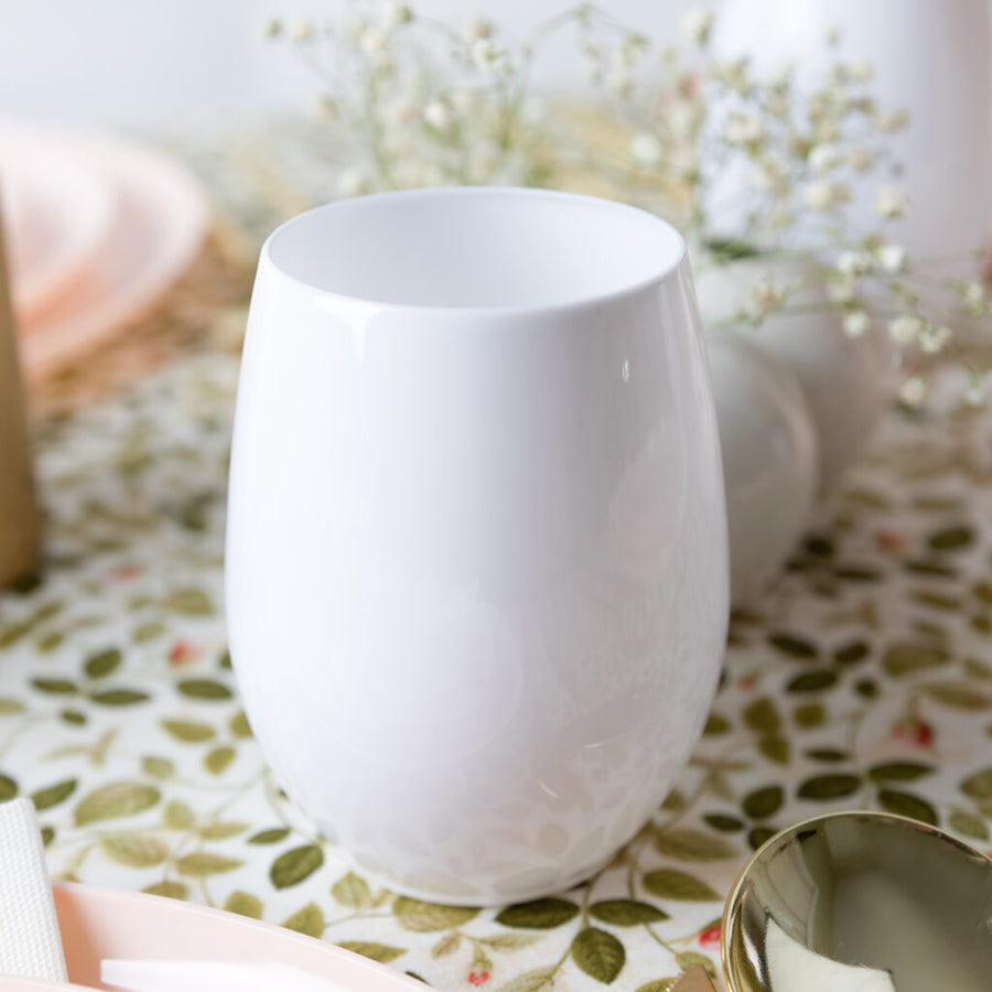 Stemless Goblets 12 oz White - 6 Count - The Closeout Connection
