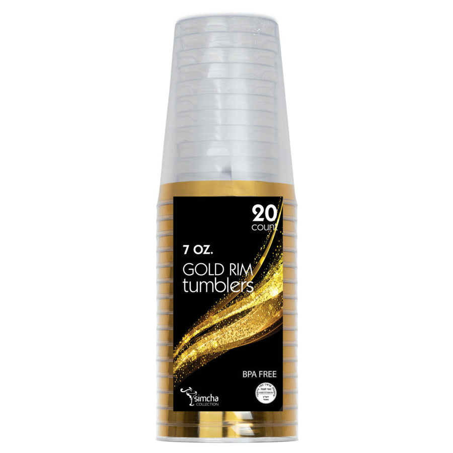 Gold Rim Tumblers - 20 ct - The Closeout Connection