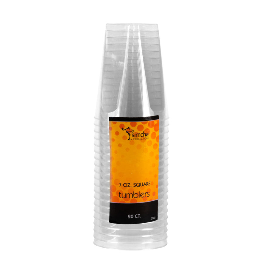 Clear Square Tumblers - 20 Count - The Closeout Connection