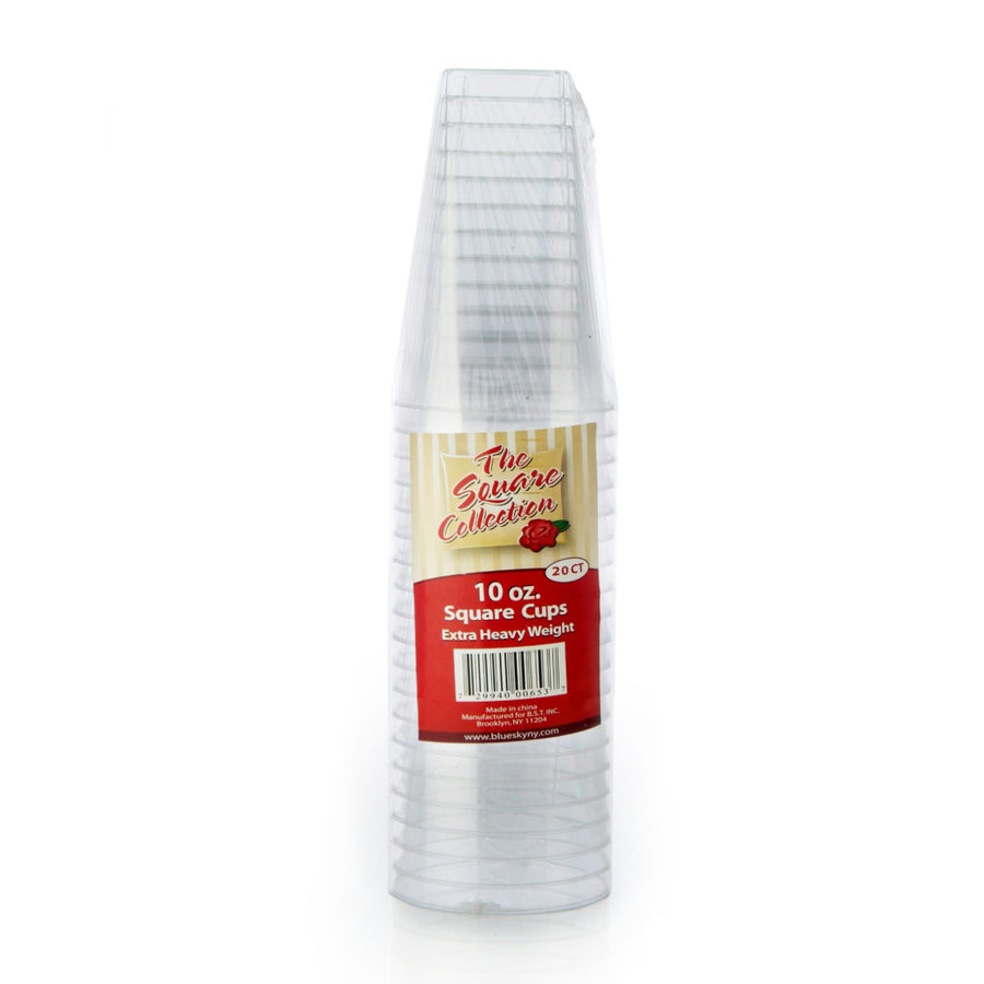Clear Square Tumblers - 20 Count - The Closeout Connection