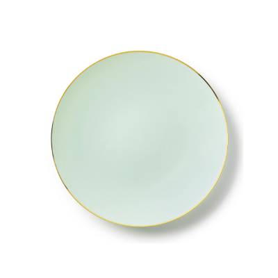 Turquoise/Gold Salad Plate - 10 Count