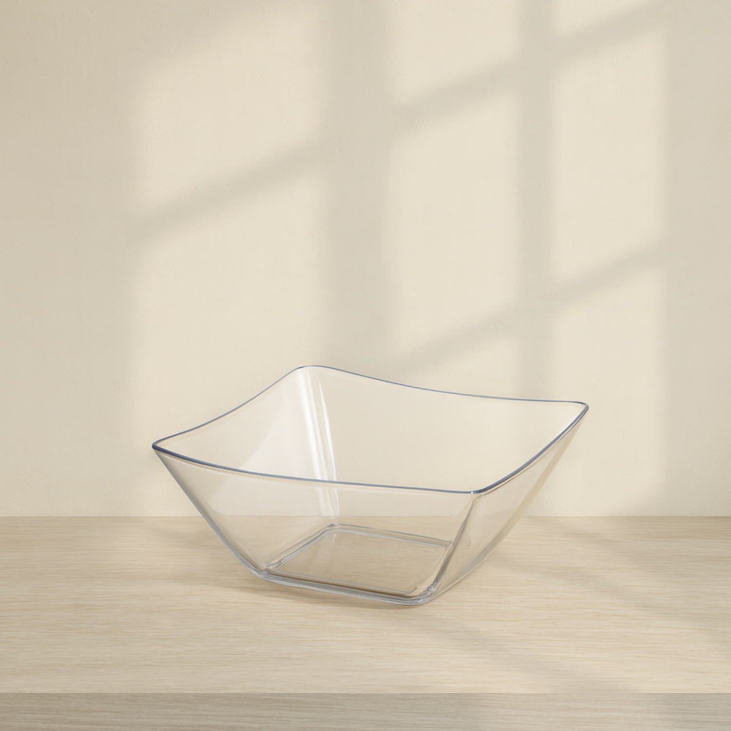 Fancy Square Clear Plastic Serving Bowl