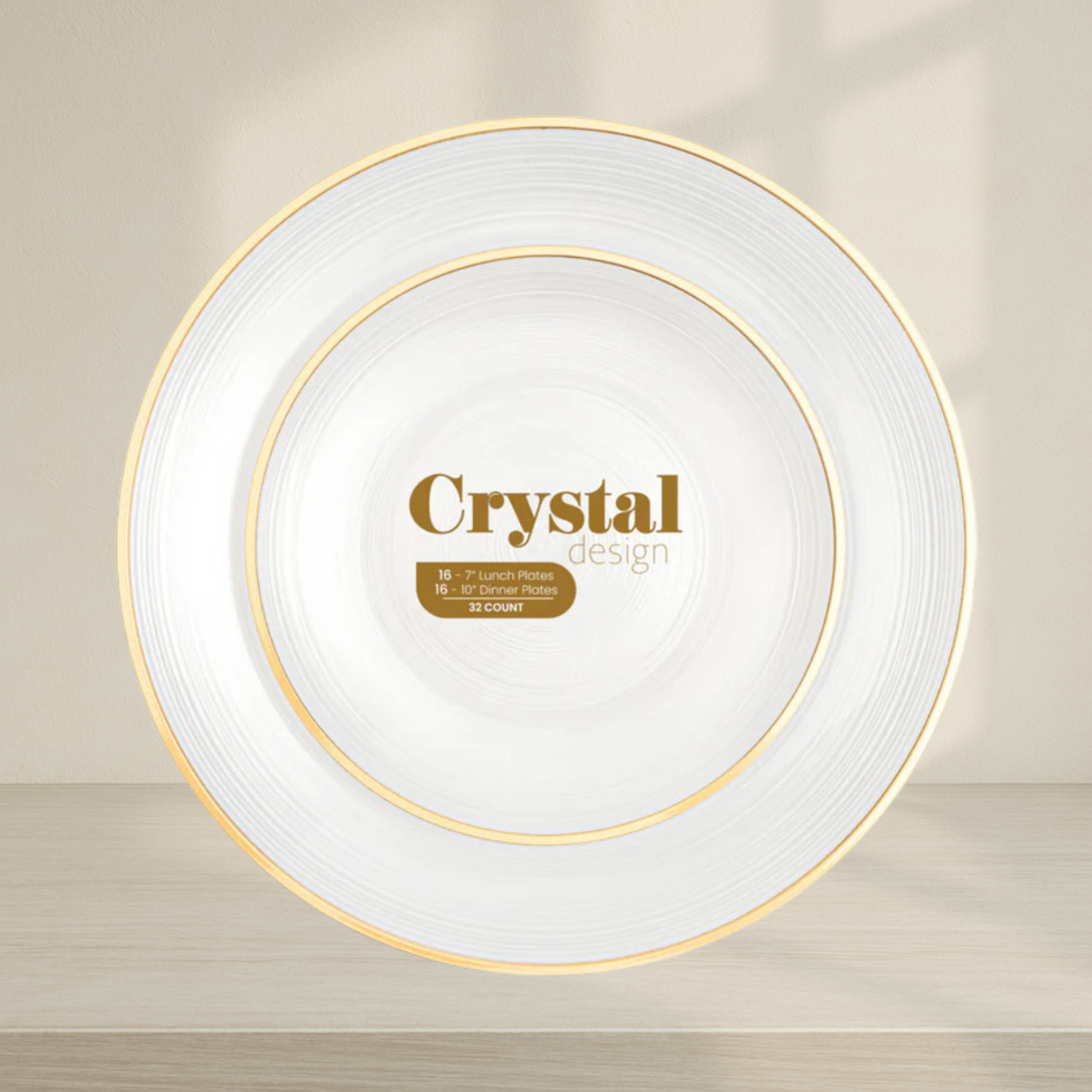 Crystal Design Combo Plates Pearl - 32 Count