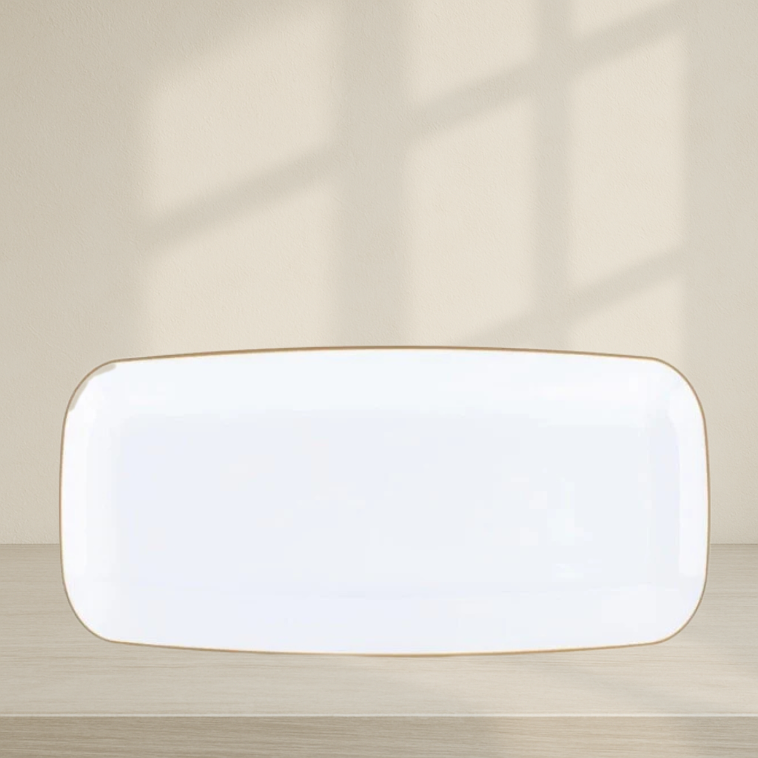 Organic Clear and Gold Rim Tray - 2 ct