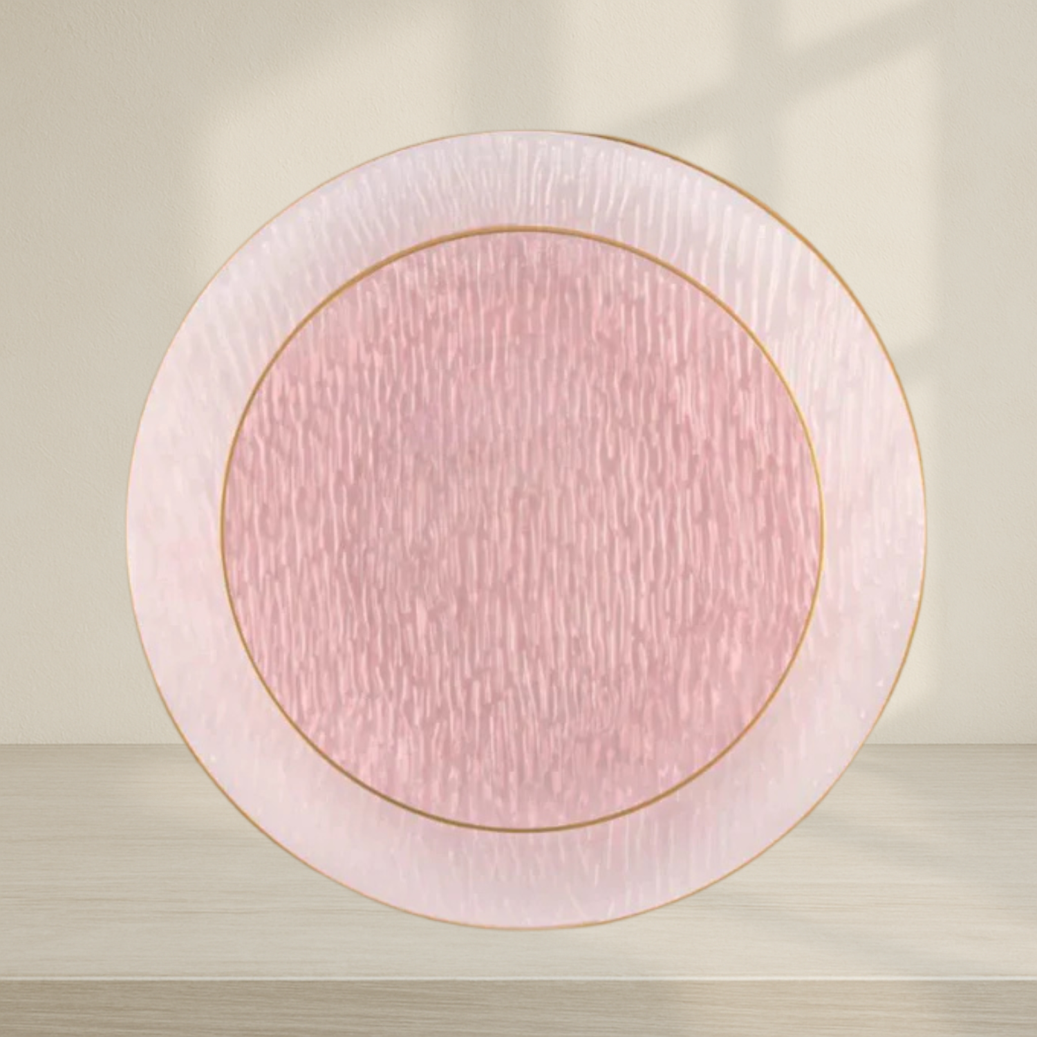 Icicles Plates Pink/Gold Rim 7″ & 10″ Combo Plates - 24 Count