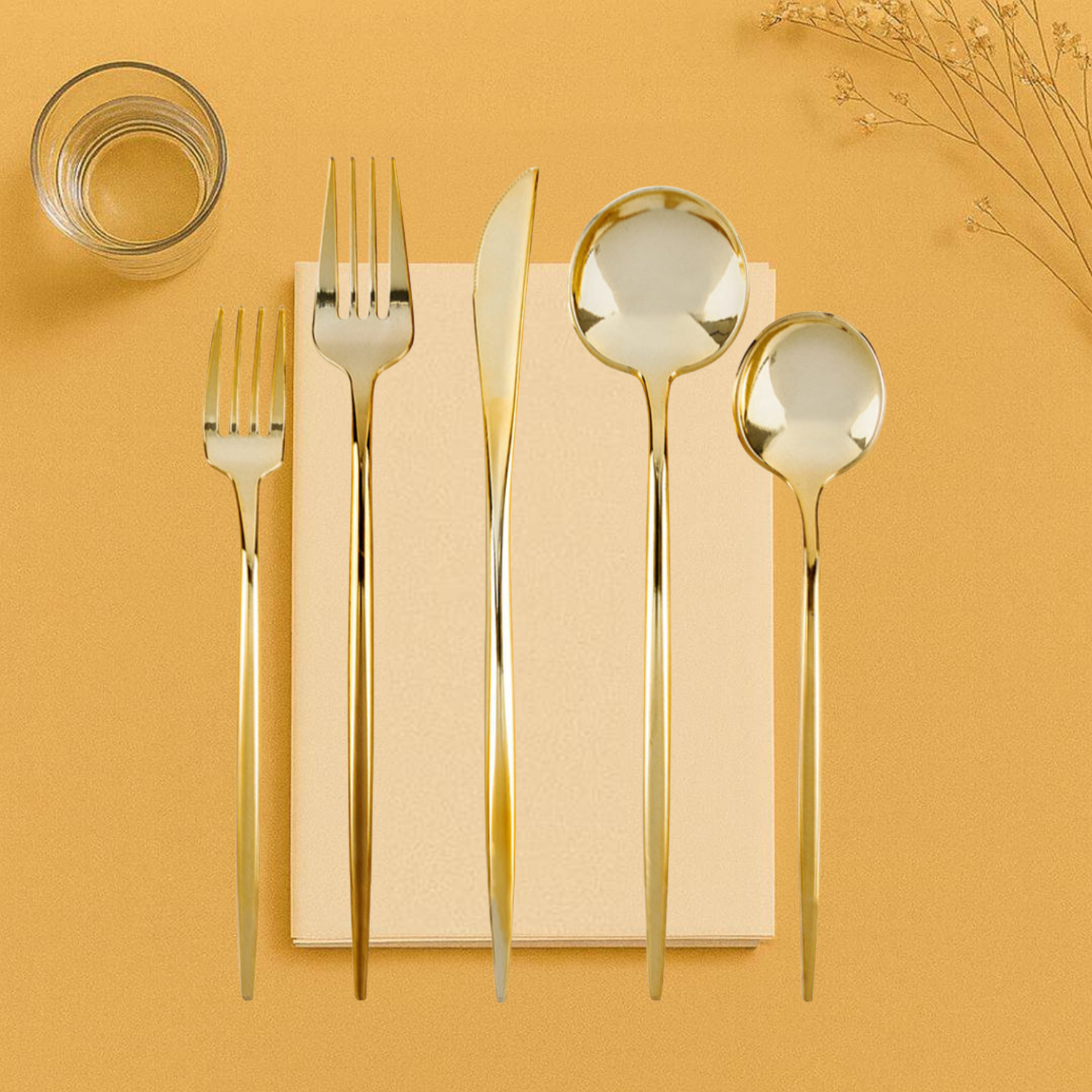 Novelty Gold Flatware - 32 Count