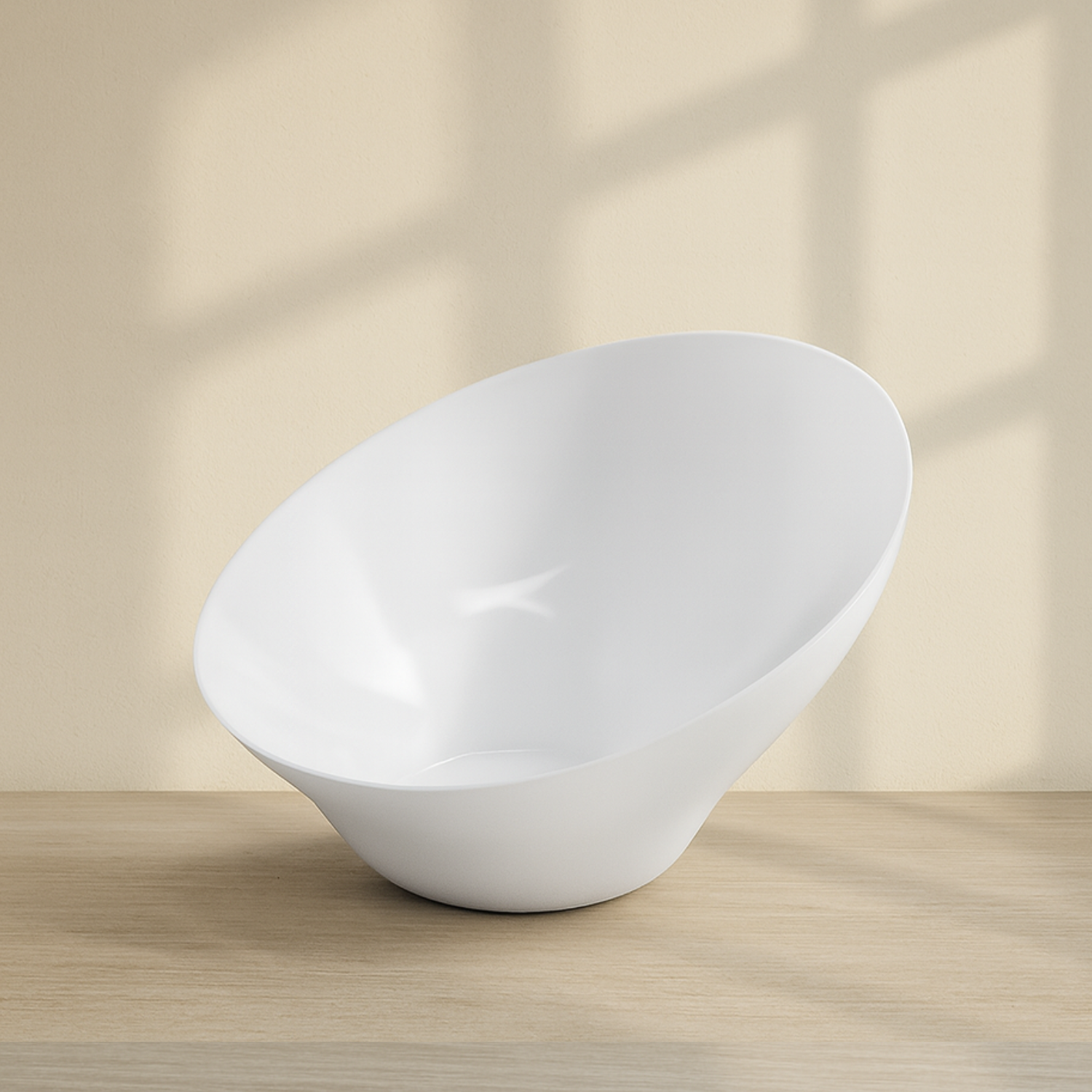 Medium Angled White Serving Bowl