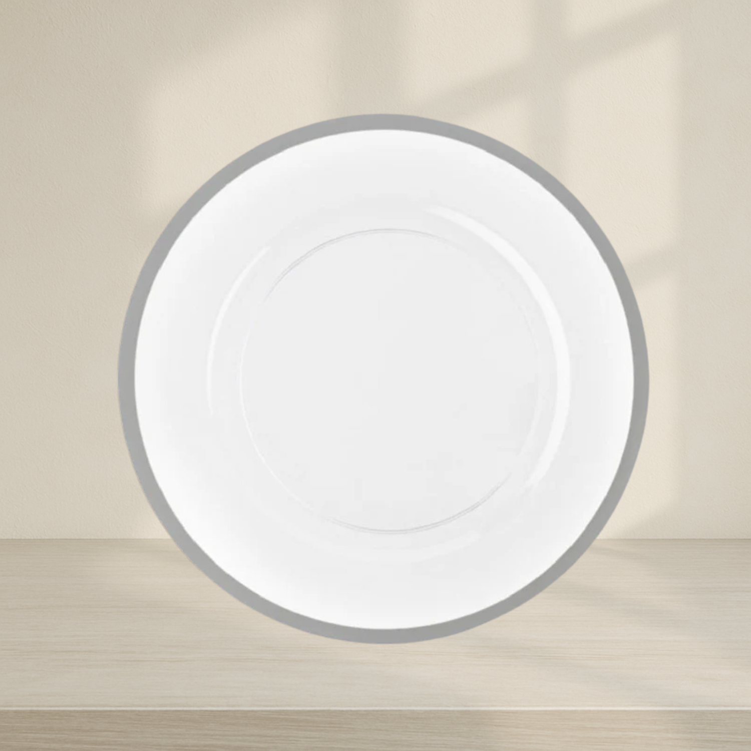Table Settings Silver Rim 13" Chargers- 4 Count