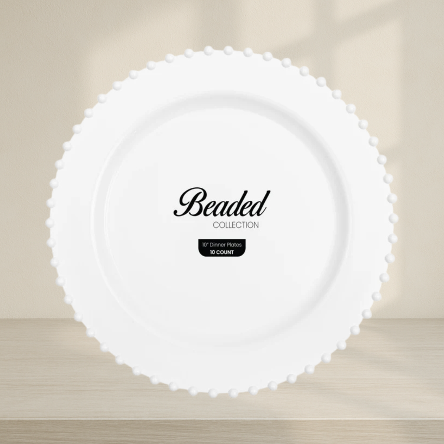 Beaded Collection White 10″ Plates