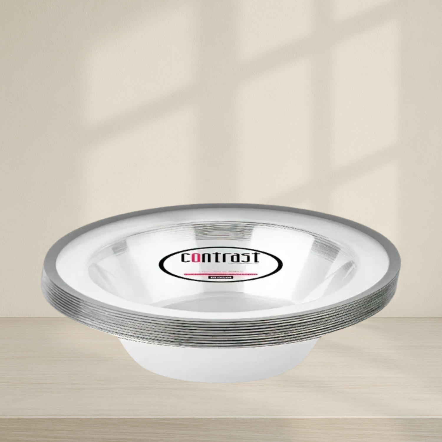 Clear Black Rim Soup Bowls