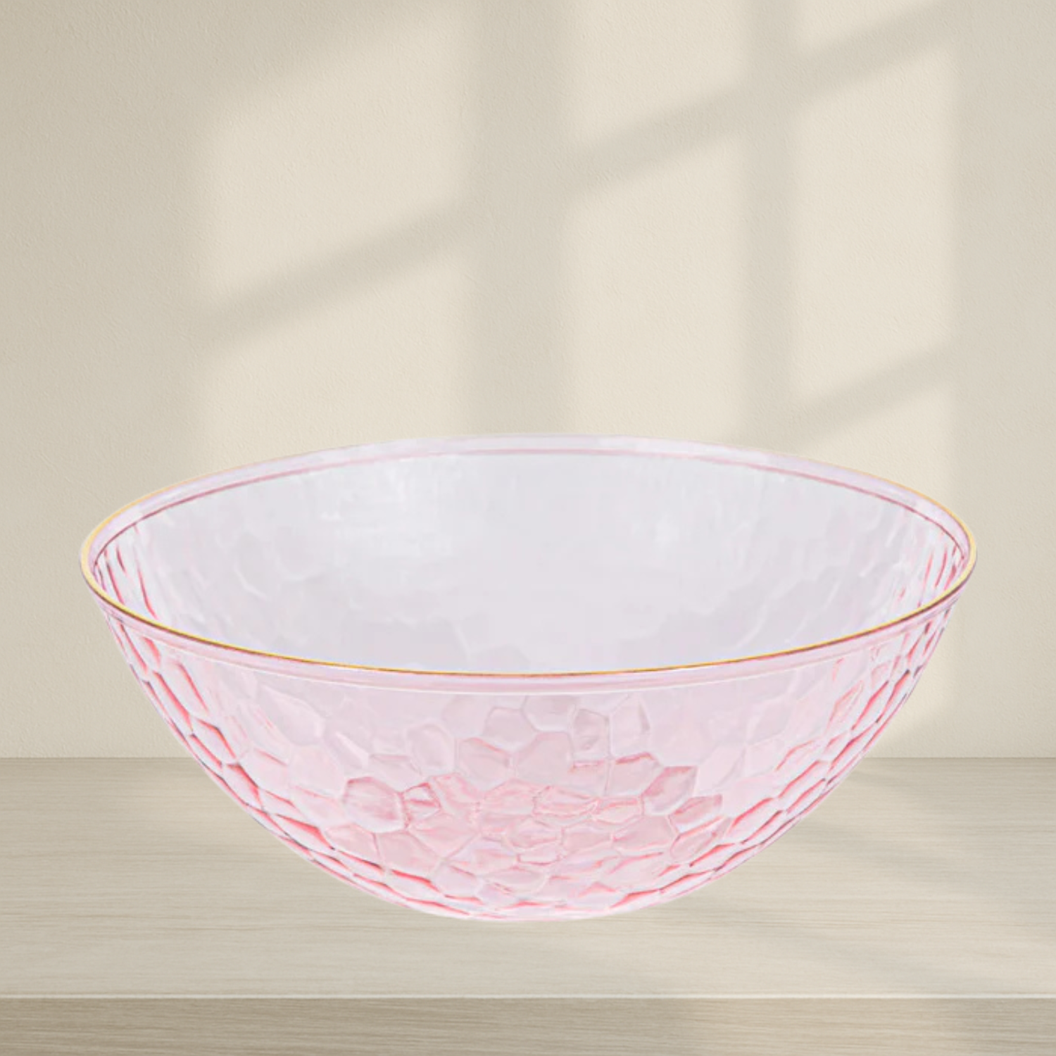 Pink/Gold Rim Soup Bowls - 10 Count