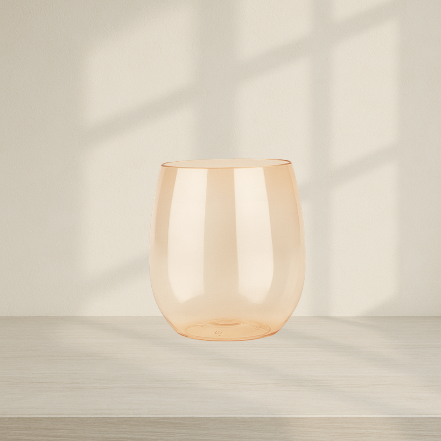 Stemless Goblets 12 oz Peach Transparent