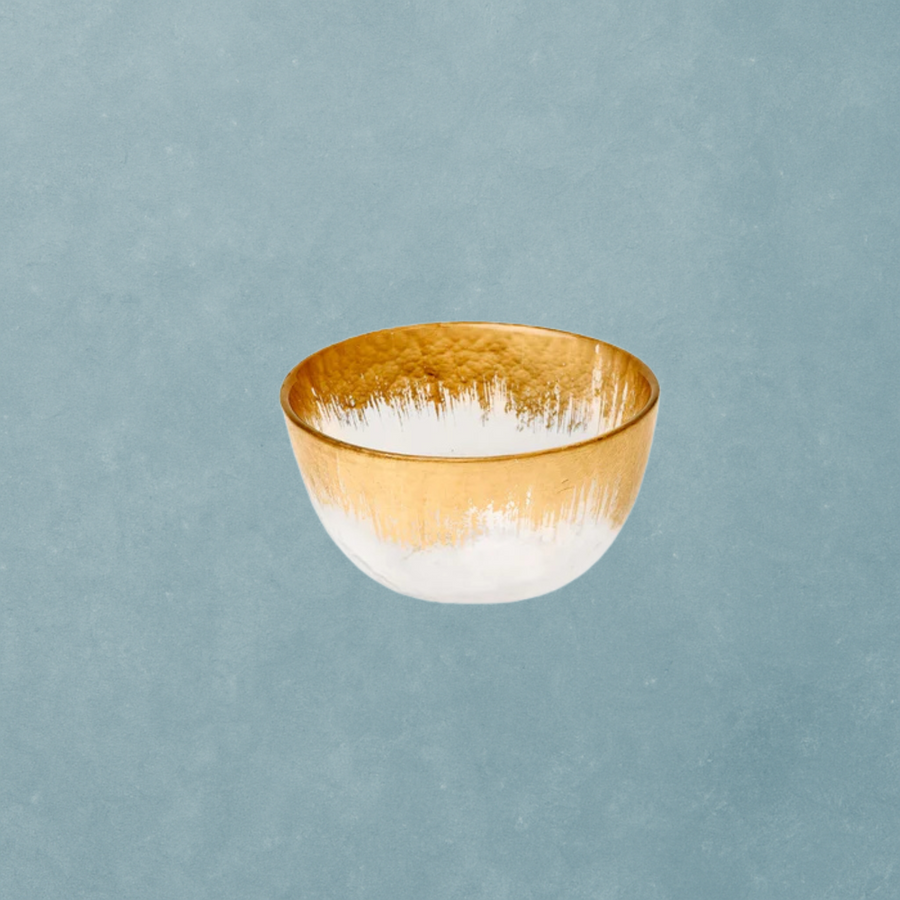 Glass Bowl with Gold Foil Rim - The Closeout Connection