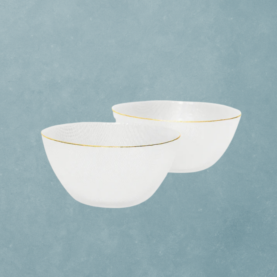 Glass Bowls with Gold Rim - The Closeout Connection