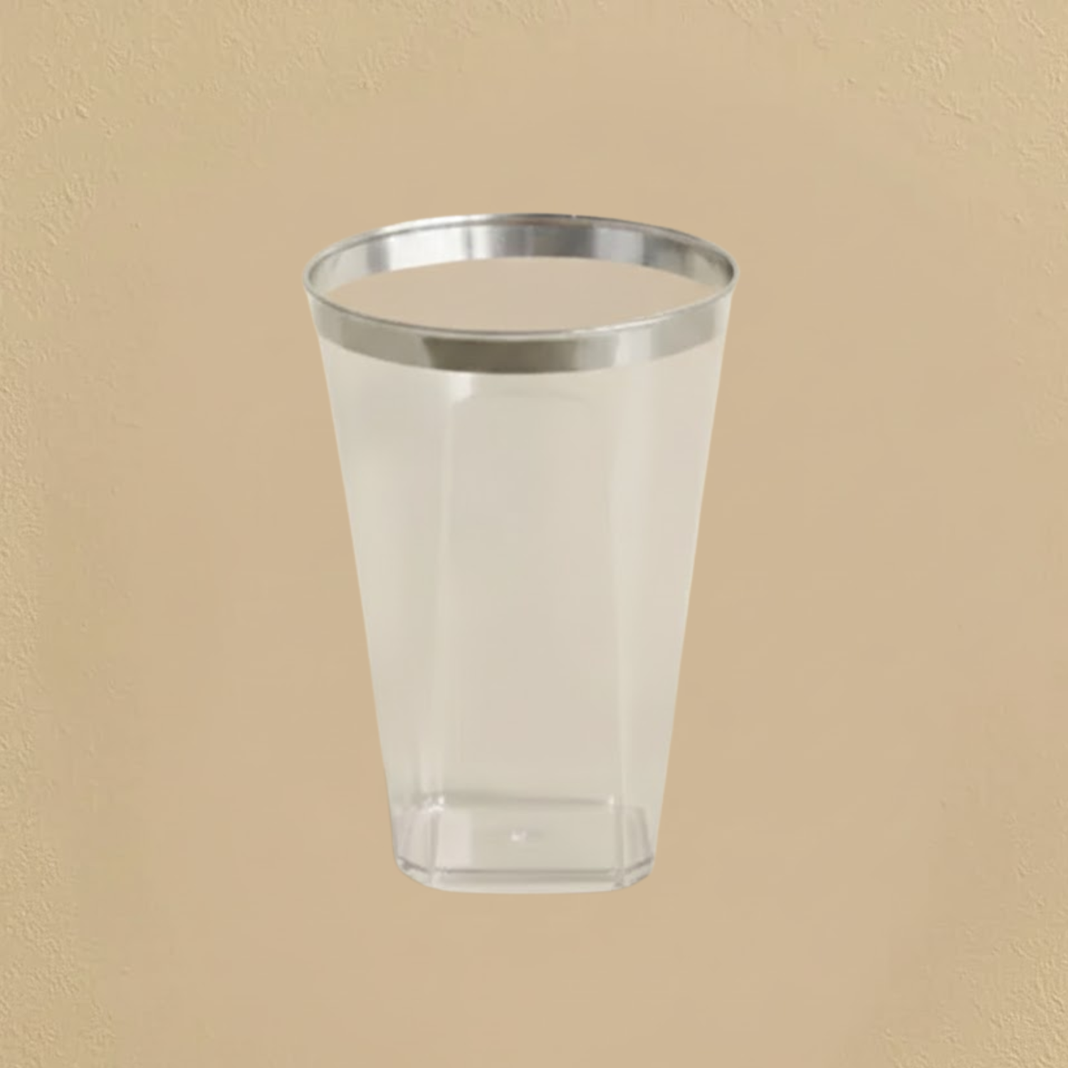 Silver Rim Square Tumblers - 20 Count