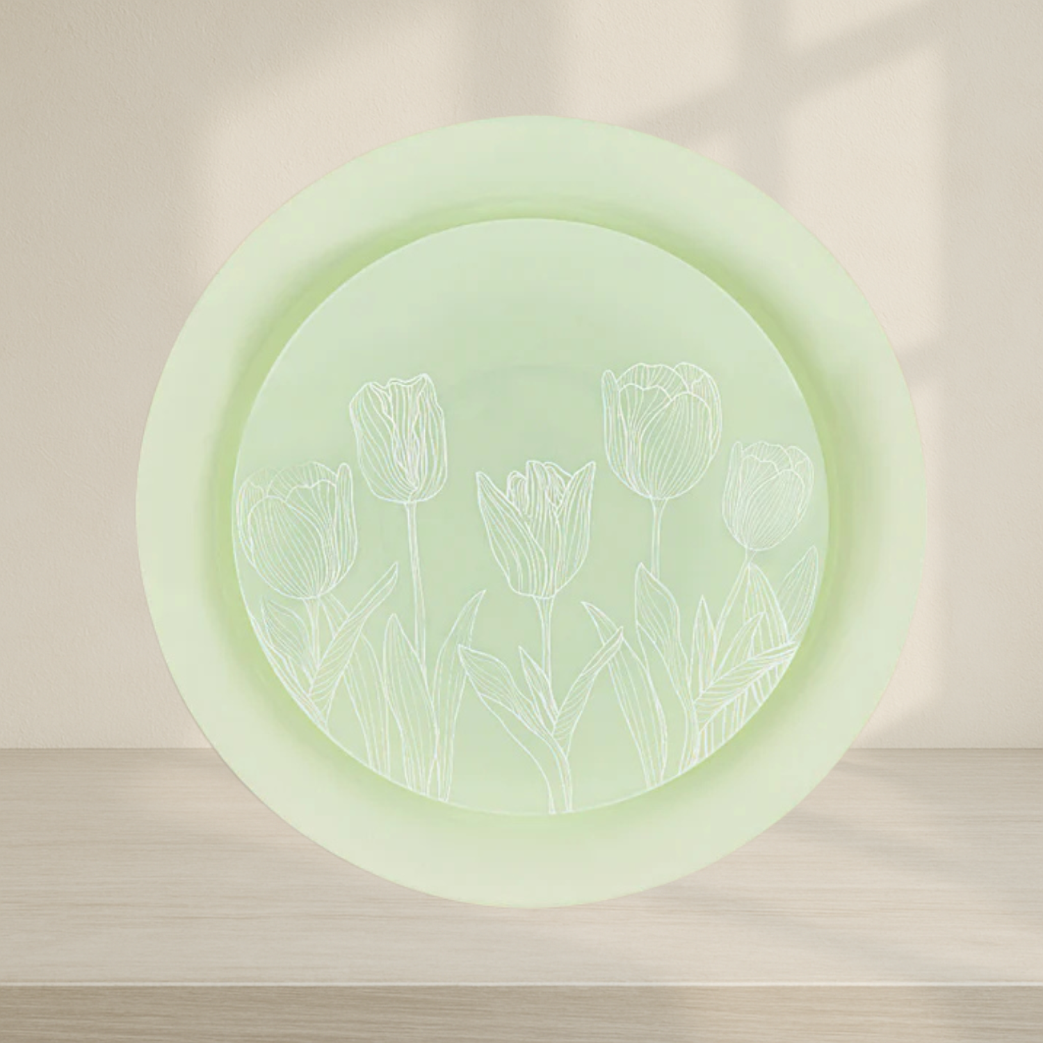 The Combo Tulips Soft Green Dinnerware- 32 Count