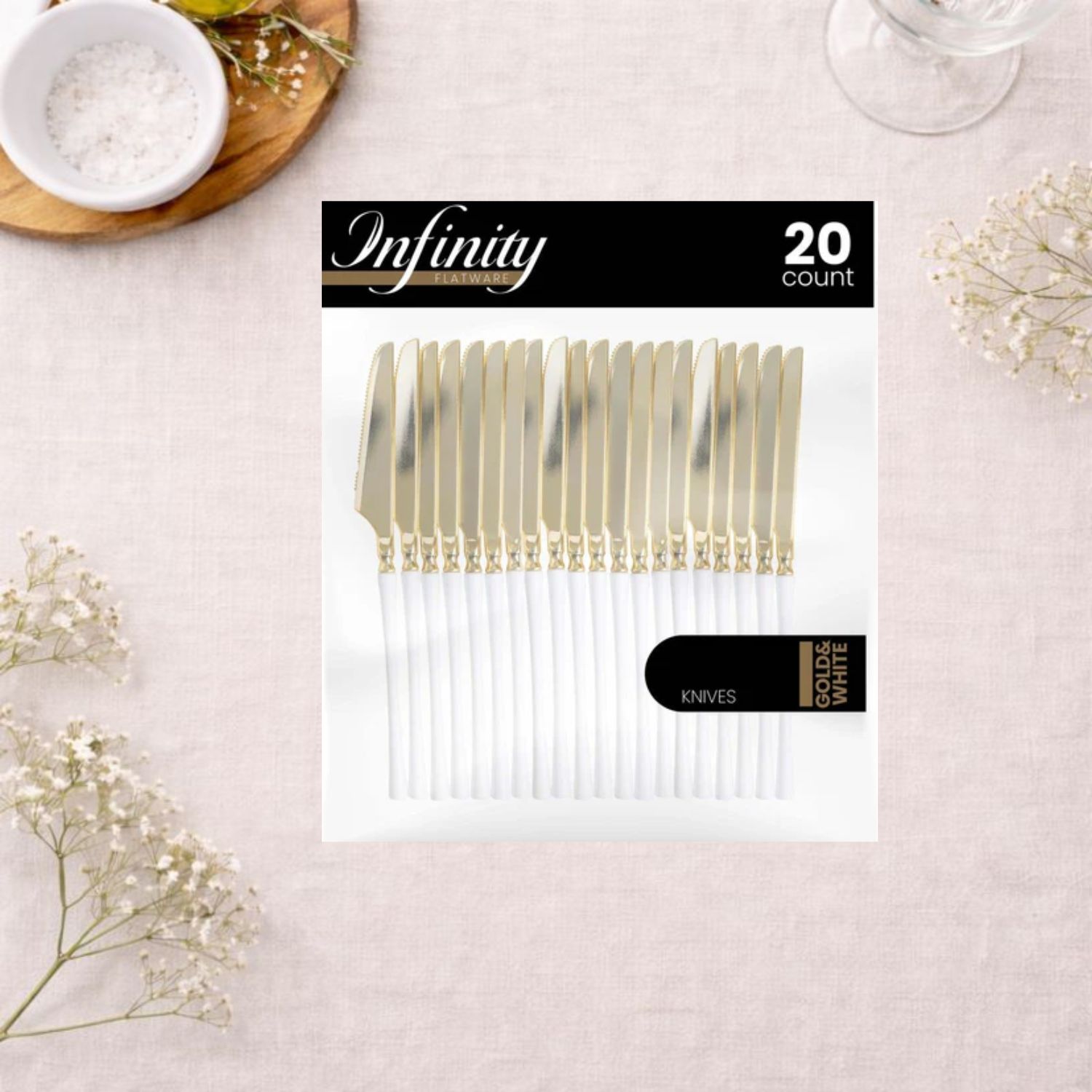 Gold and White Knives- 20 Ct