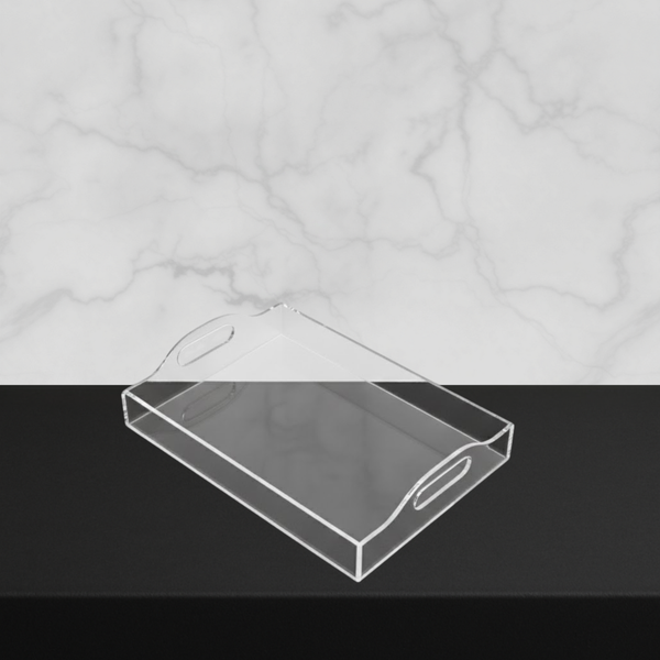 Clear Lucite Tray with Handles