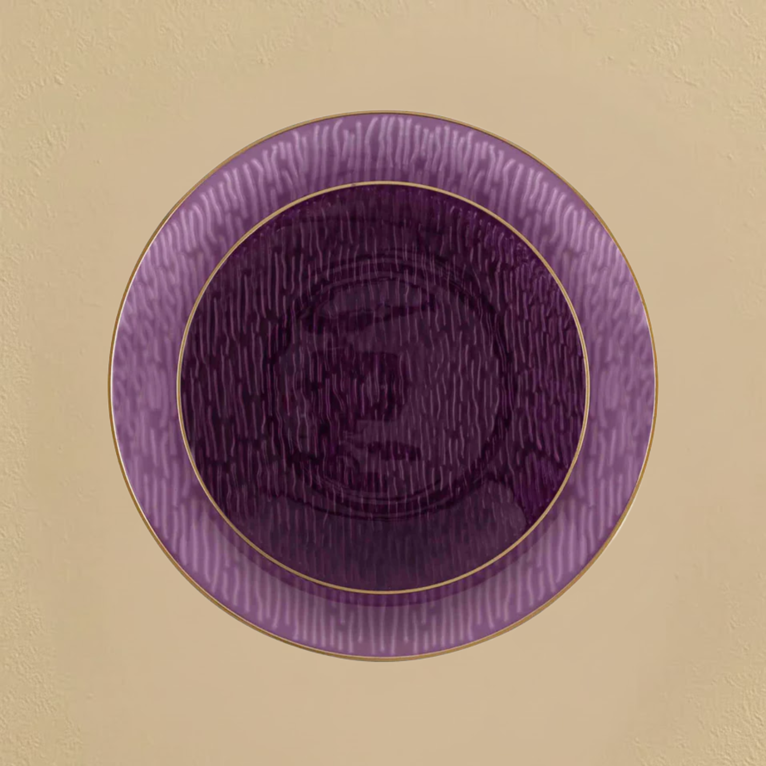 Icicles Plates Purple/Gold Rim Combo Plates - 24 Count