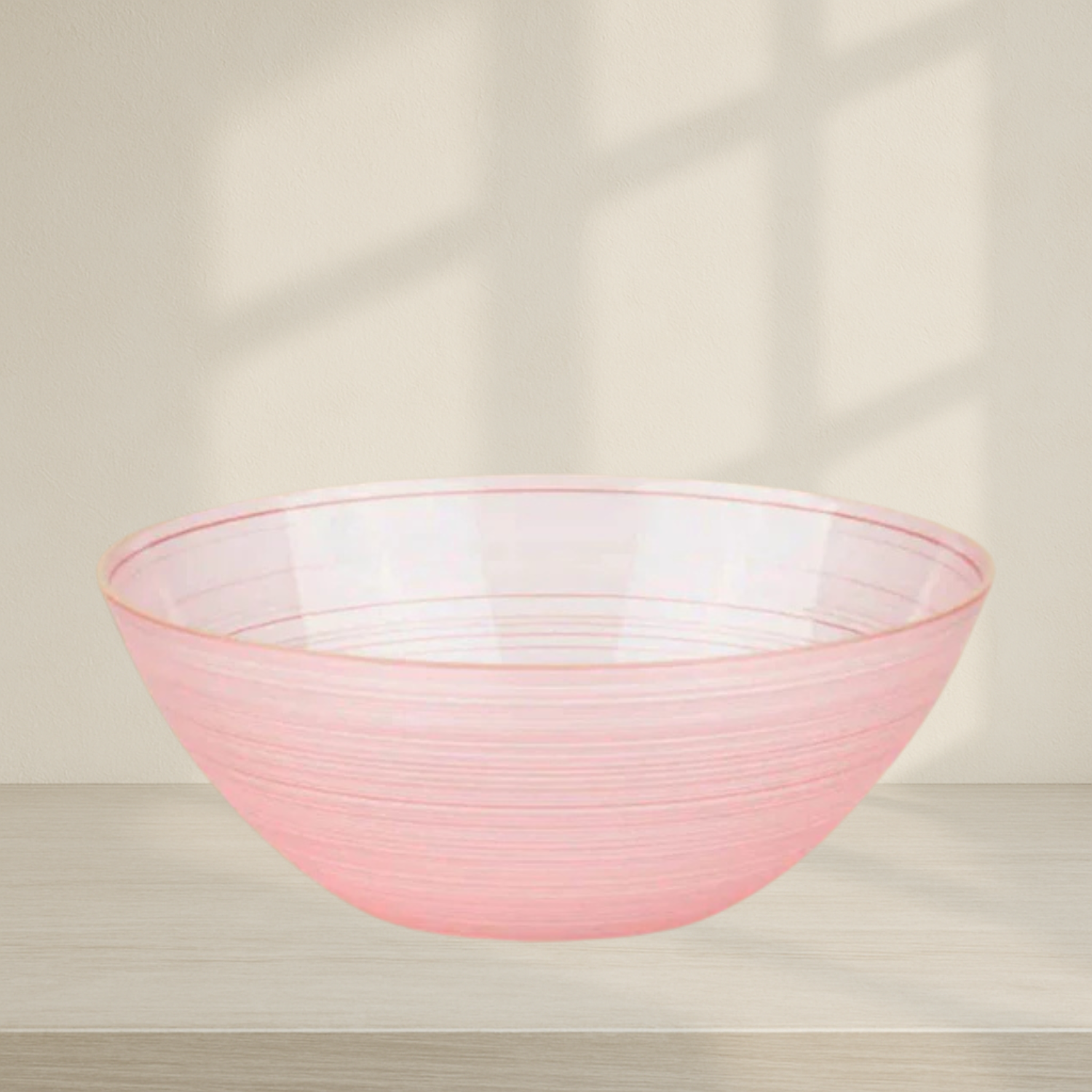 Crystal Design Bowls Pink Transparent with Gold Rim - 10 Count