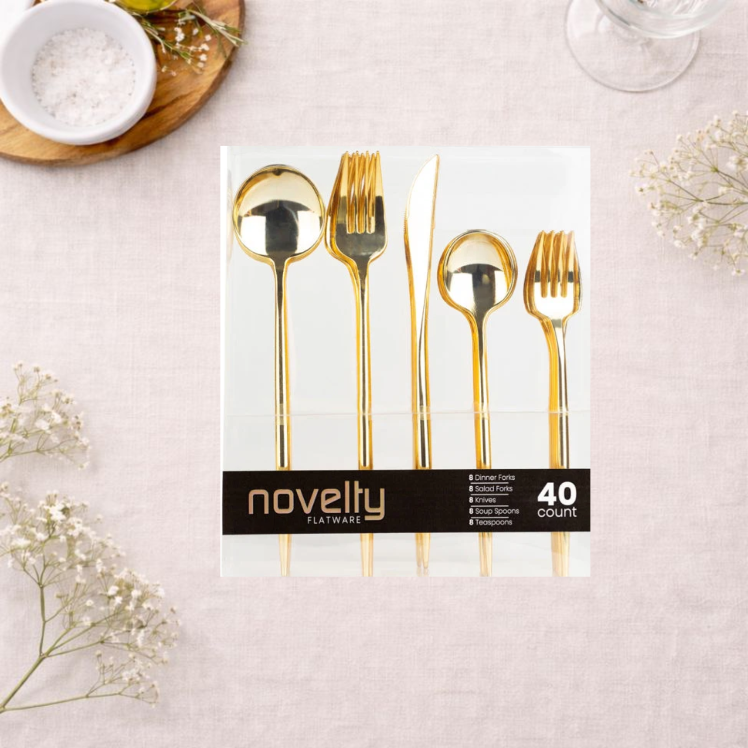 Gold Flatware Combo Set- 40 ct