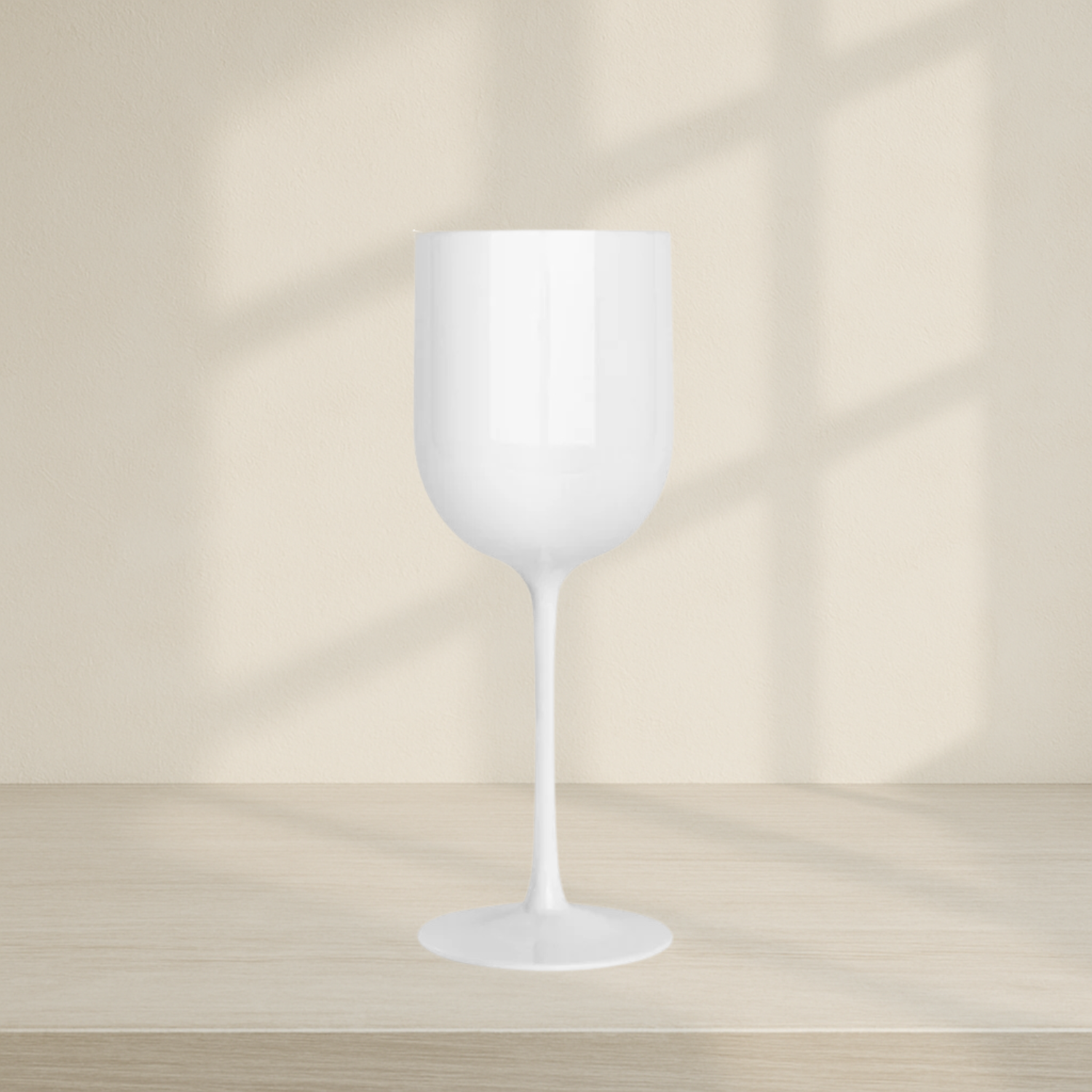 White Round Wine Goblets - 5 Count